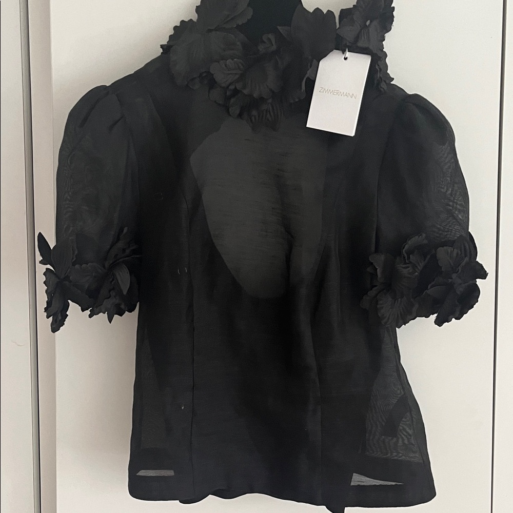 Zimmermann Black Floral Embellished Blouse new with tag. - Picture 3 of 6